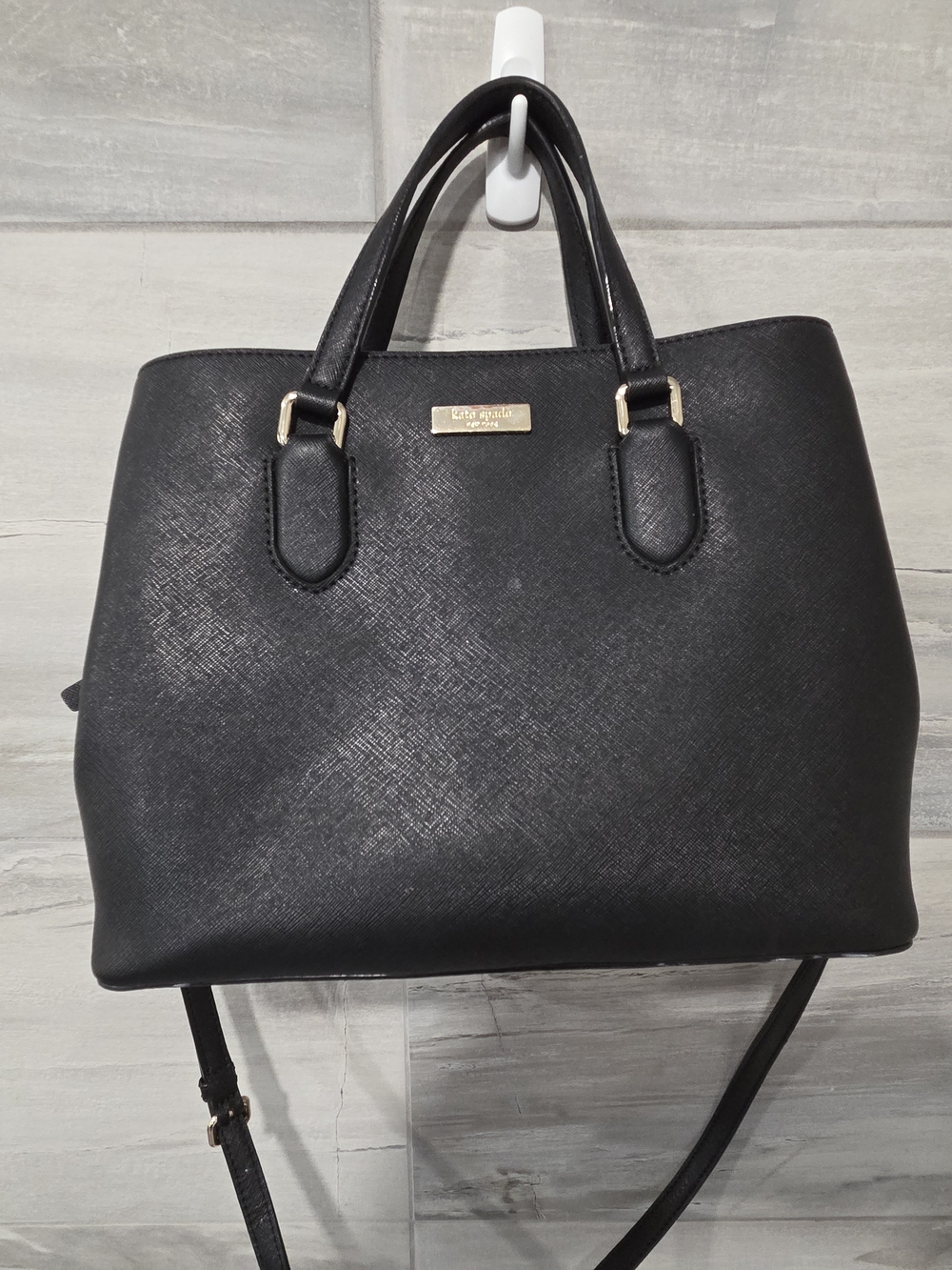 Kate Spade Cameron Street Candace Satchel Black Saffiano Leather Crossbody WKRU3